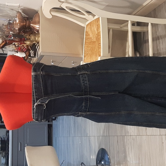 Zara strapless denim jumpsuit - Picture 6 of 9